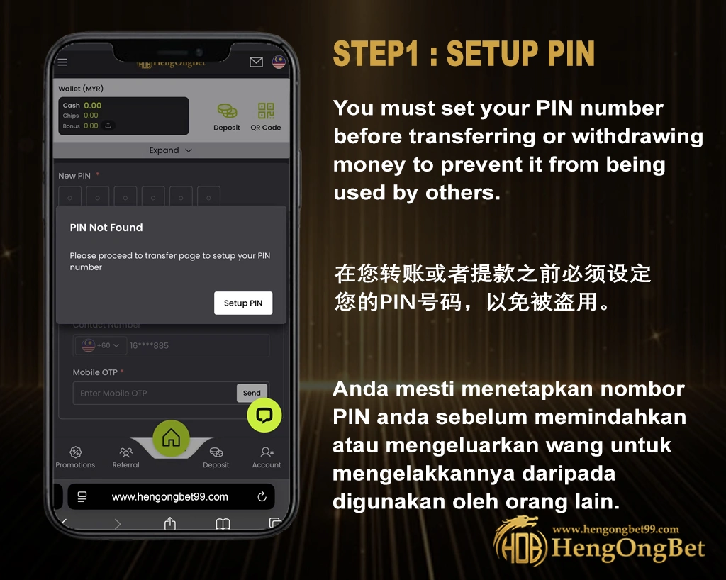 HengOngBet_Set_PIN_Number_Guide_Steps_1