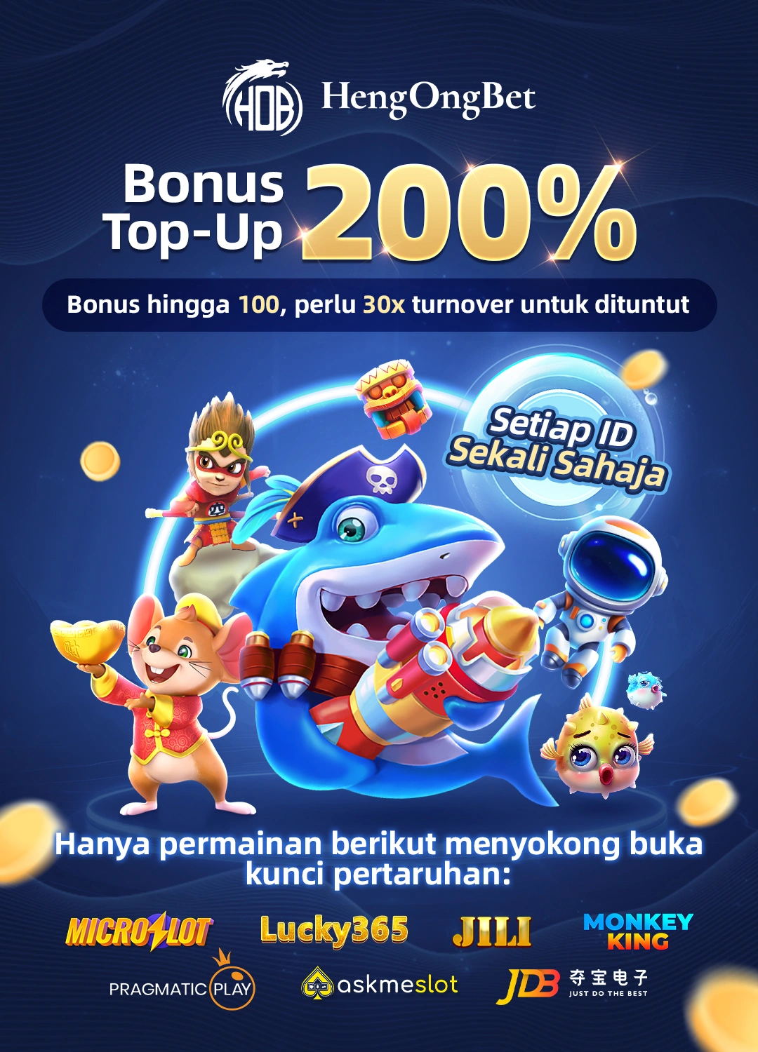 Promosi Hengongbet 3 HengOngBet Topup Bonus 200 BM