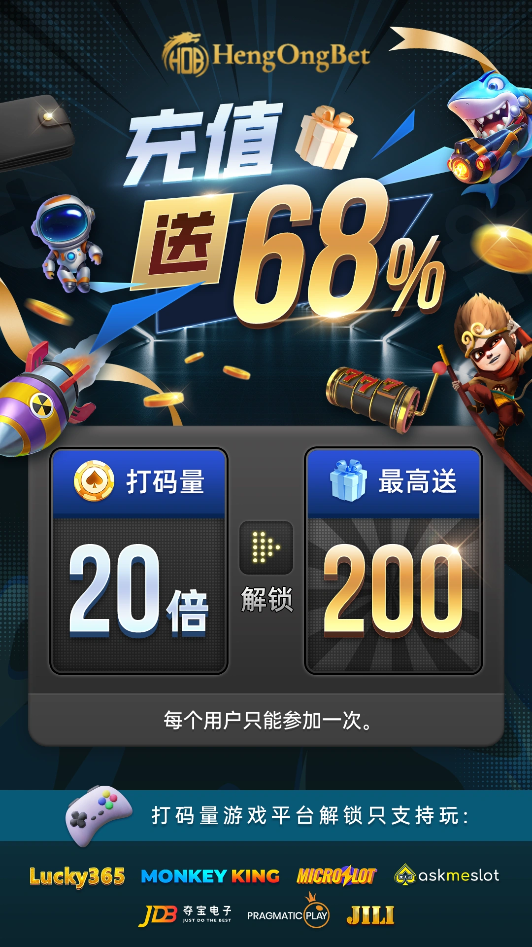 HengOngBet  Topup Bonus 68 CN